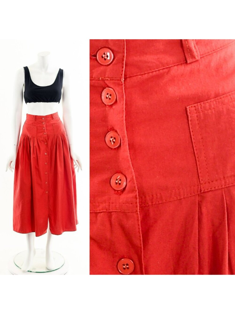 Cotton Midi Skirt - Picture 3 of 10